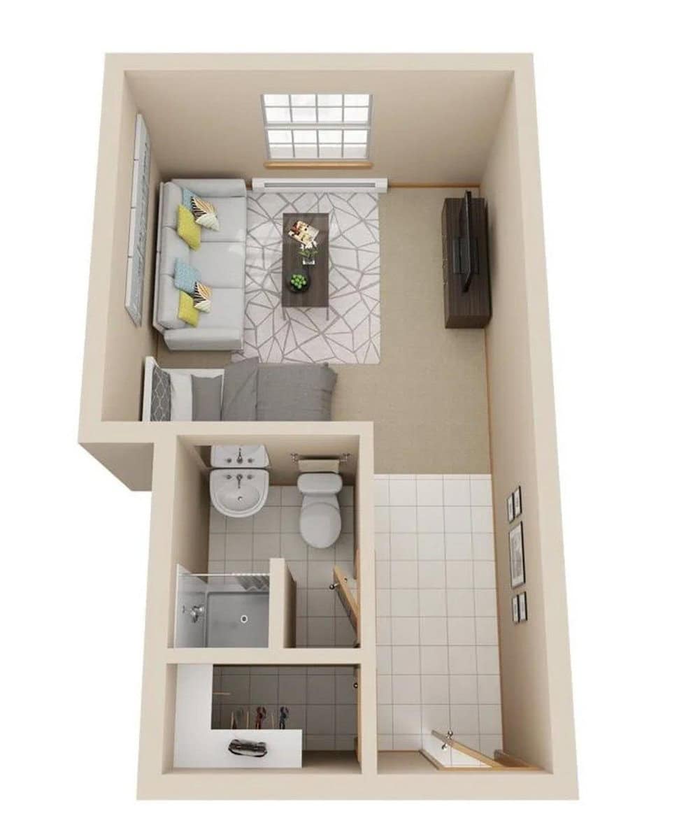 Oak Studio 1 Bathroom - Better Living At Liberty Court